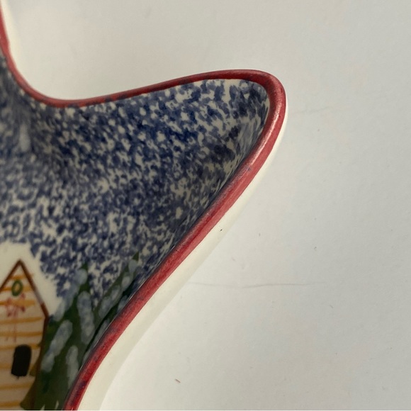 Candy Dish Vintage FWC 8" Trinket Dish Decor Winter Cabin Star Shape Ceramic EUC - Picture 11 of 14